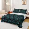 Castle Fairy Twin Sheet Set - 3pc Black Teal Sport Theme Fitted & Flat Sheets