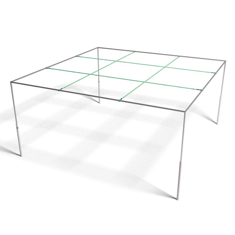 Portable 9 Square Volleyball Game Set - Indoor & Outdoor Metal Frame