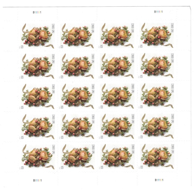 USPS Celebration Corsage 20-Sheet Forever First Class Two-Ounce Stamp Set for Weddings & Celebrations