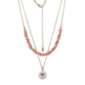 Women's Layered Beaded Heart Necklace with Adjustable Chain - Fashion Jewelry