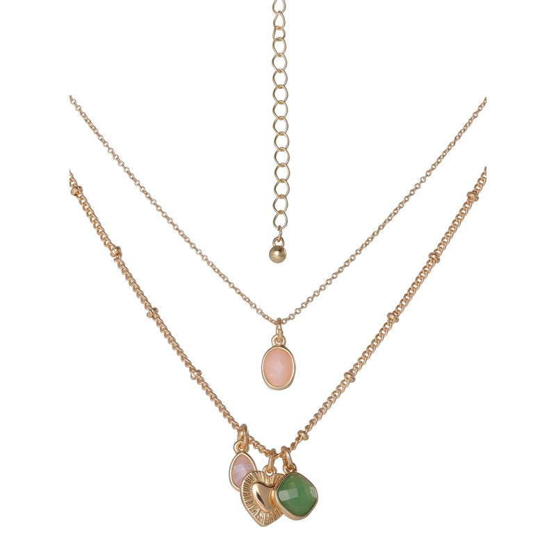 Women's Layered Charm Necklace with Decorative Charms - Adjustable & Lightweight
