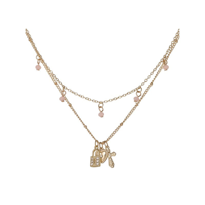 Women's Cross Charm Necklace with Adjustable Chain - Stylish Jewelry Accessory