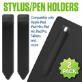 Stylus Pen Holder Sleeve 2-Pack for iPad Pro Air Mini Tablets - Black