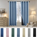 Blackout Curtains Thermal Insulated Soundproof Window Drapes Grommet Top Home Bedroom Living Room 39x51