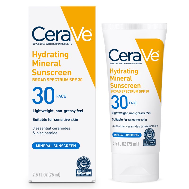 Mineral Sunscreen SPF 30 Face Lotion for Sensitive Skin - Fragrance-Free, Unisex, 2.5 oz