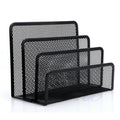 Small Metal Mesh Desk File Organizer with 3 Compartments for Office & Home