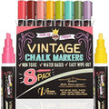 Chalky Crown 8 Pack Liquid Chalk Markers - Reversible Tips, 6mm - Black