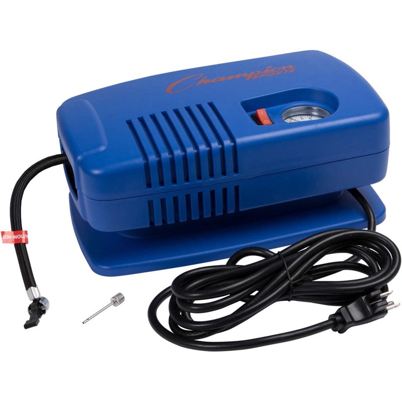 Champion Sports EP1500 Electric Ball Pump - 125 PSI, Quiet, w/ Needle, Gauge & Hose