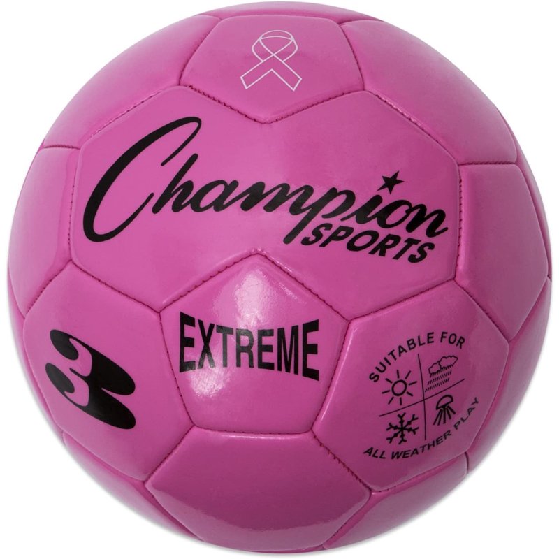 Champion Sports Extreme Soccer Ball Size 3 - Pink, All Weather, Soft Touch, High Air Retention