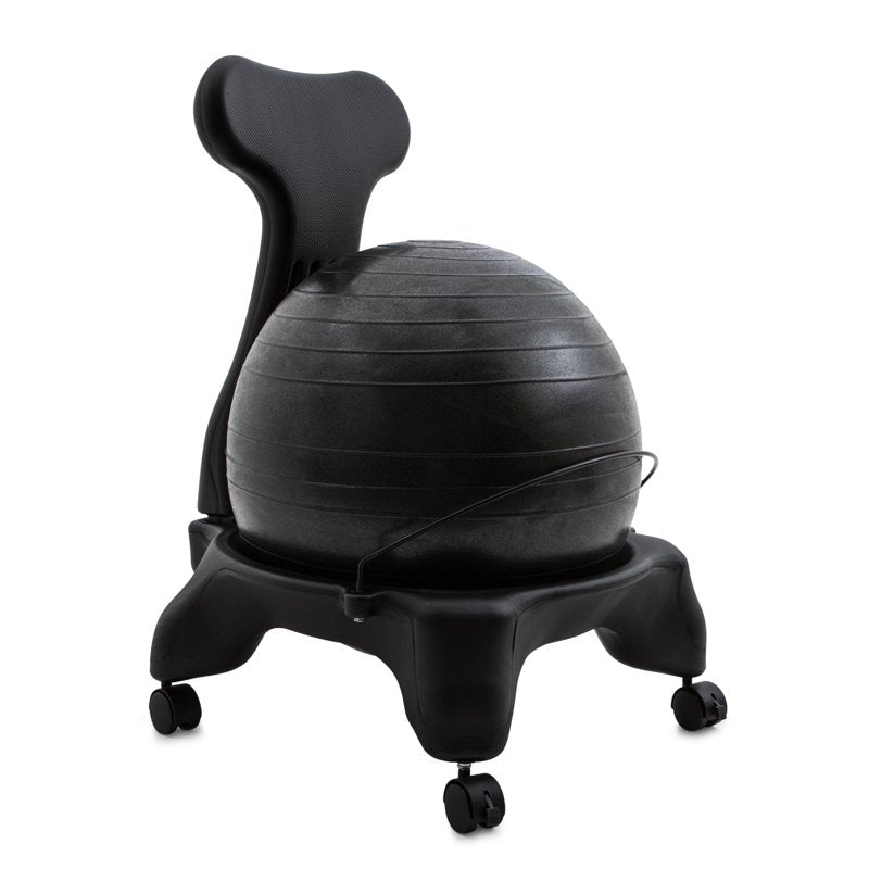 Balance Ball Chair with Wheels & Back Support for Home or Office - Includes Pump