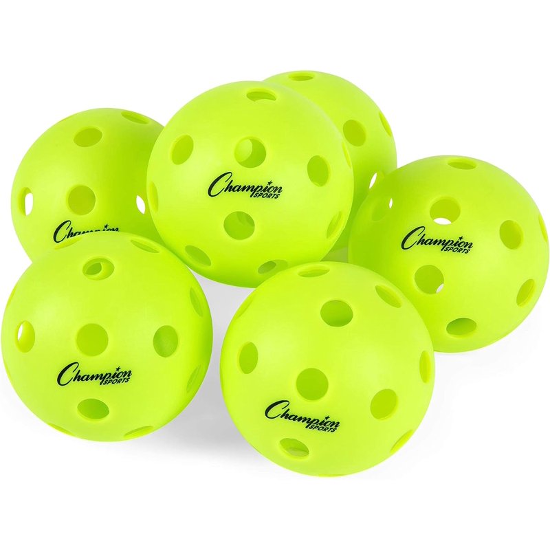 USAPA-Approved Indoor Pickleball Balls - 3" Official Size, 6 Pack, Optic Yellow