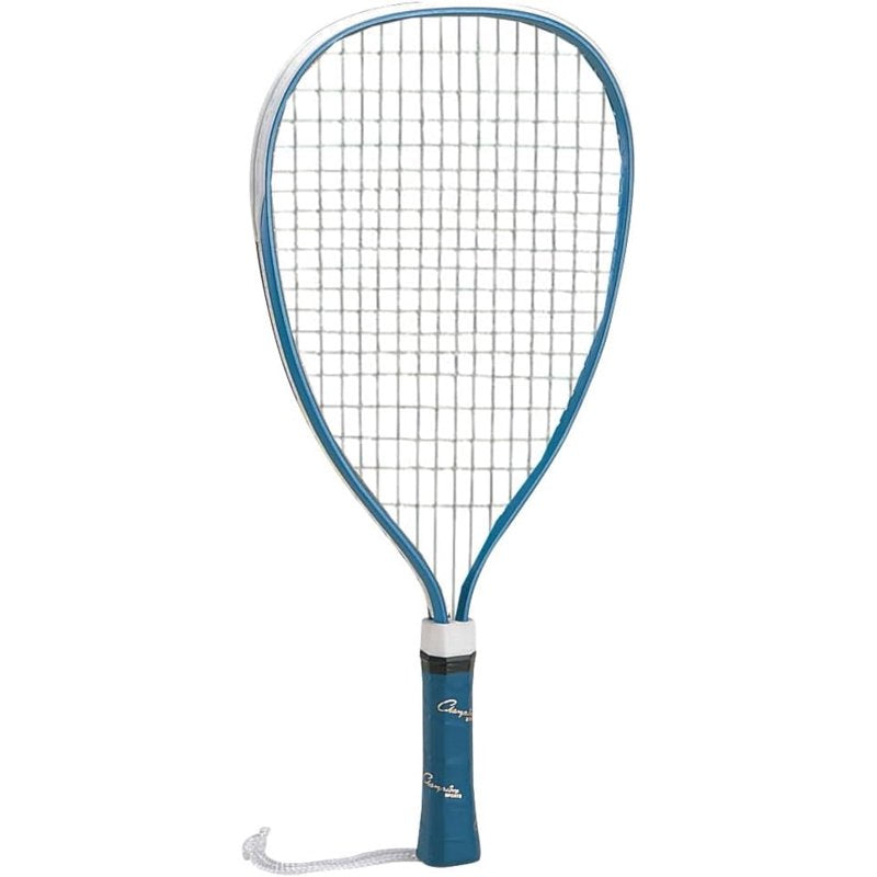 Oversized Racquetball Racket with Aluminum Frame and Leather Grip
