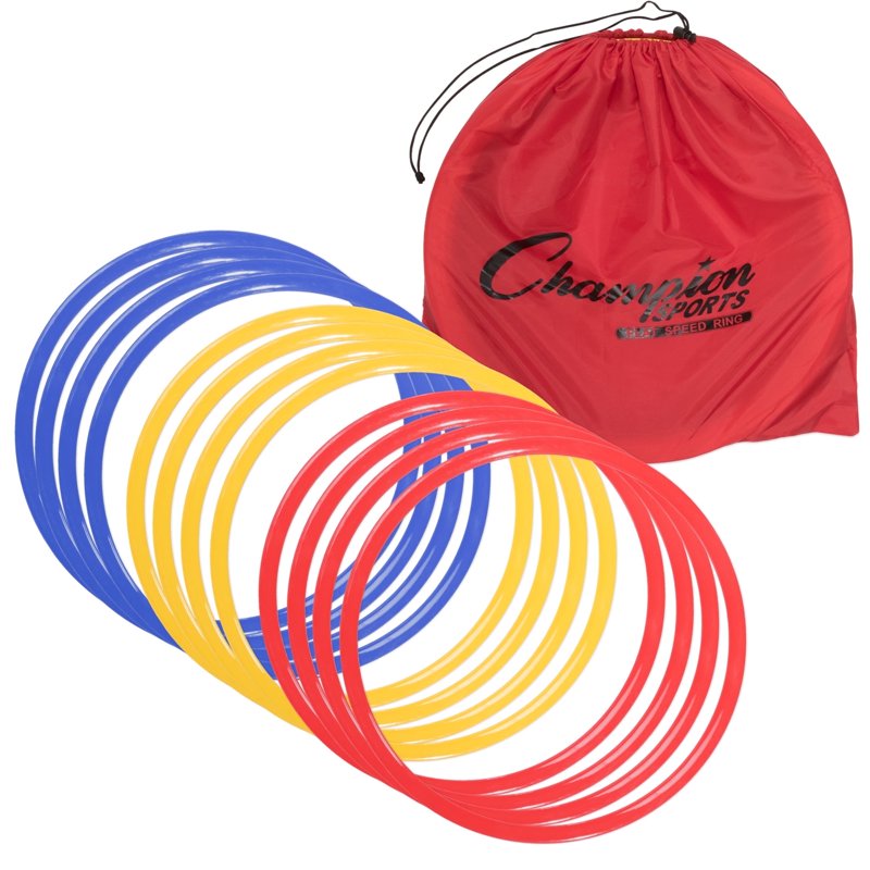 12-Pack 18" Multicolor Speed Rings for Agility Training