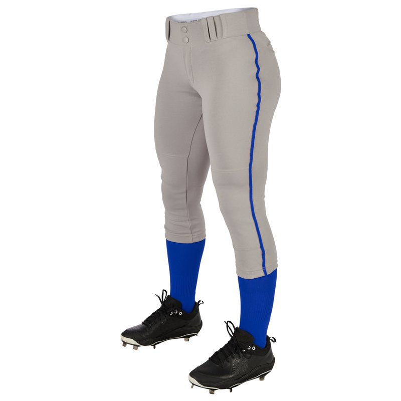 Softball Pants for Girls - Tournament Low-Rise Tapered Leg with Reinforced Knees