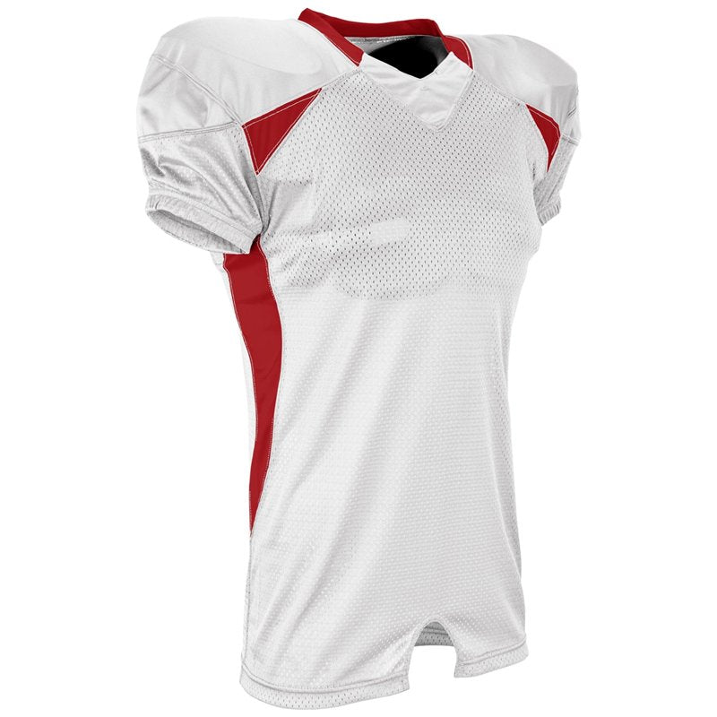 Football Jersey for Athletic Teams - White & Scarlet, 3XL, Custom Colors