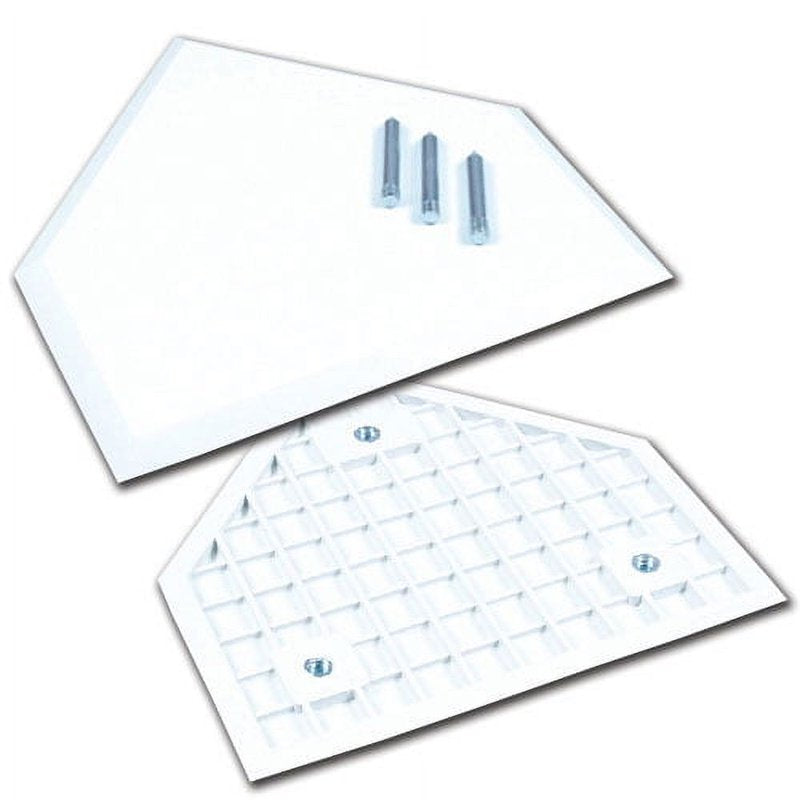 Molded Rubber Baseball Home Plate with Steel Spikes, Durable Official Size