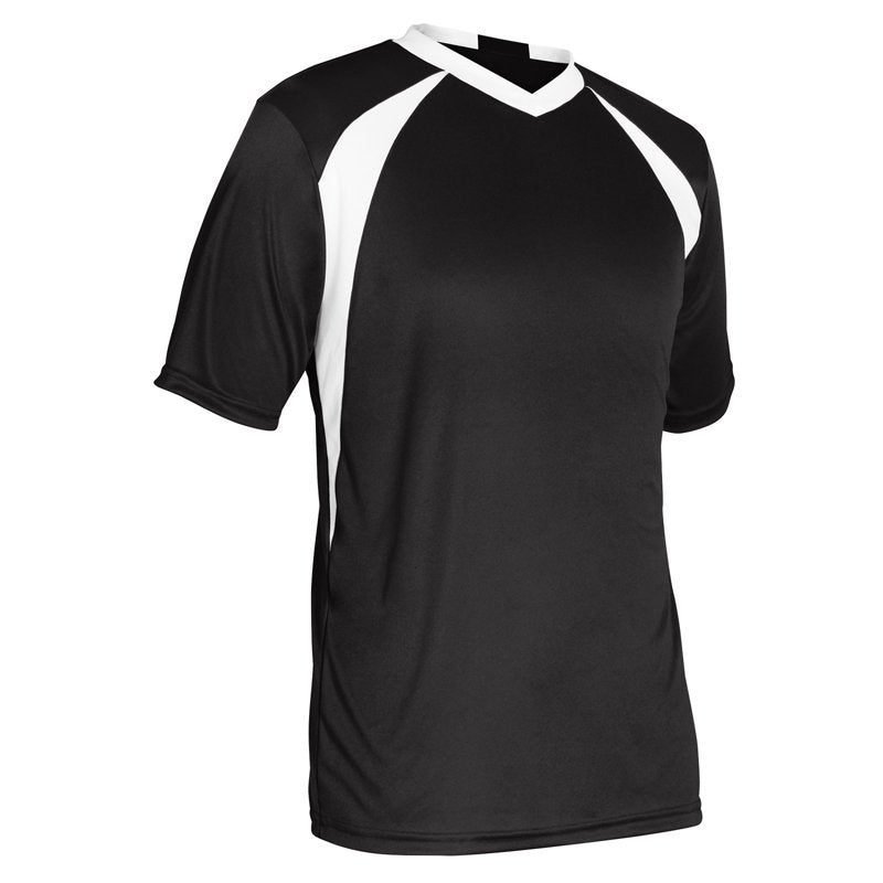 Champro Sweeper Soccer Jersey - Youth Small, Black with White Highlights | Variation: Big Boys, Black & White, S
