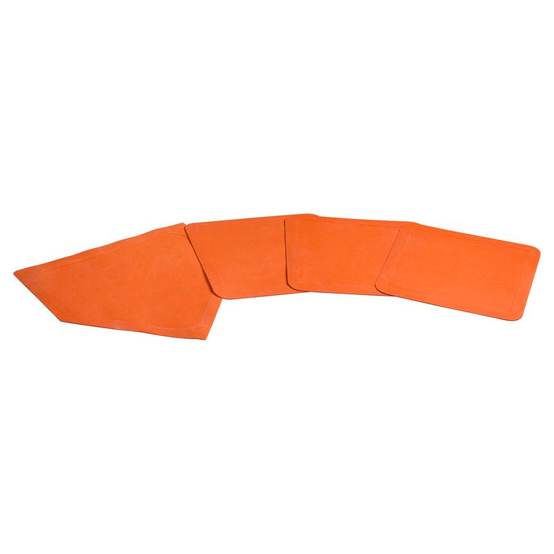 Rubber Bases Set for Baseball Softball Kickball - Orange, Set of 4