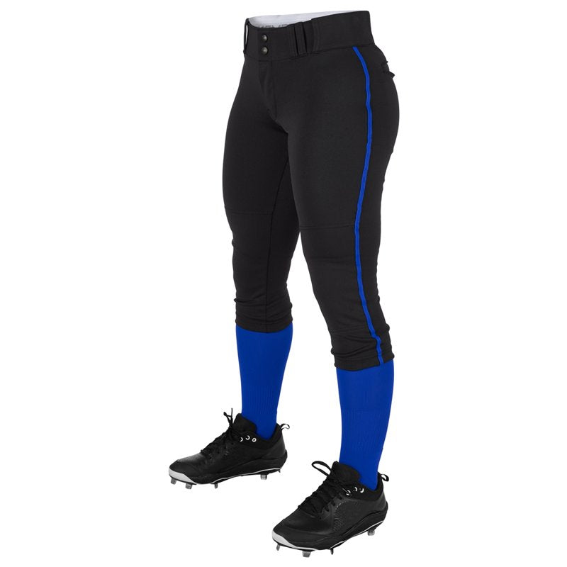 Softball Pants with Tapered Leg and Reinforced Knees - Low-Rise, Pro-Weight Polyester