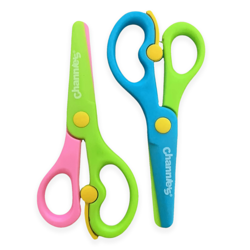 Kids Safety Scissors for Preschool Ages 3-5, 2-Pack, Child Safe Blunt Tips