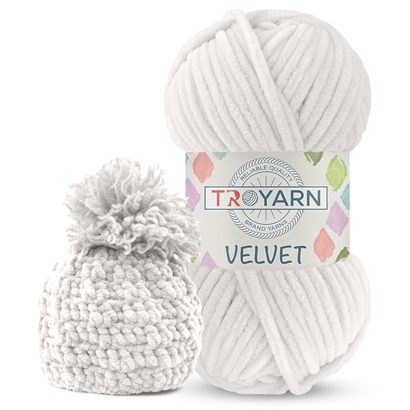 Chenille Yarn for Crocheting - 100g Super Bulky Plush Velvet Yarn for Baby Blankets & Amigurumi