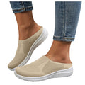Women's Breathable Knit Slip-On Walking Shoes - Non Slip, Soft Sole, Backless Sneakers