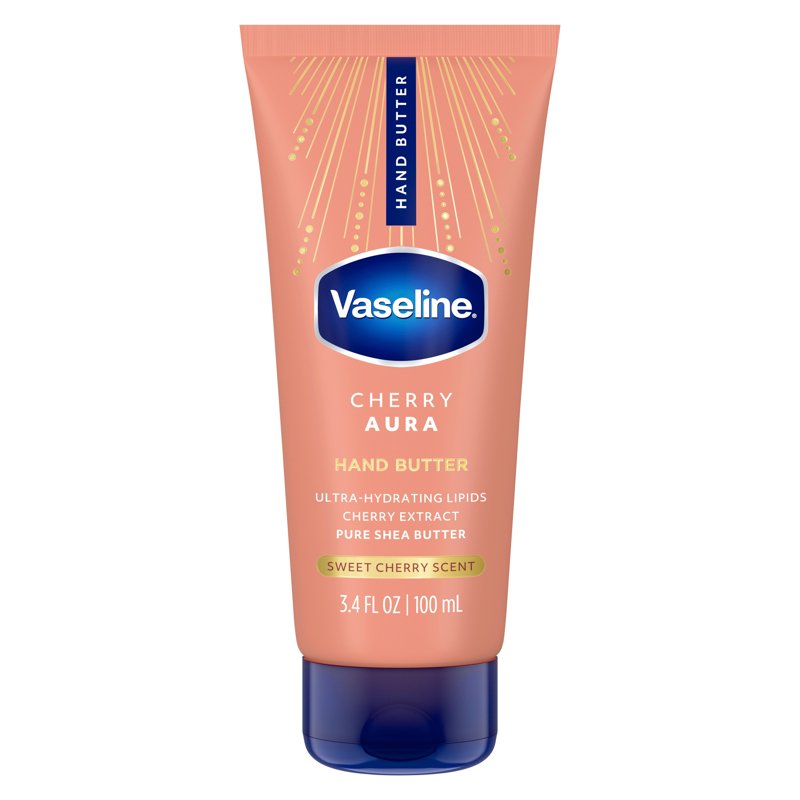 Vaseline Hand Butter for Dry Hands with Cherry Scent - 72HR Moisture, Nourishing 3.4 fl oz