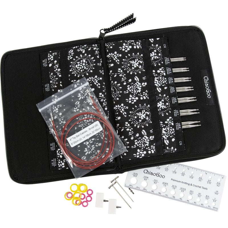 Interchangeable Knitting Needle Set with 4-Inch Tips, Cables & Accessories
