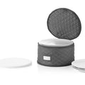 Stackable Dinner Plate Storage Container for 12 Plates - Felt Dividers, Padded Interior, 13 Inch Size