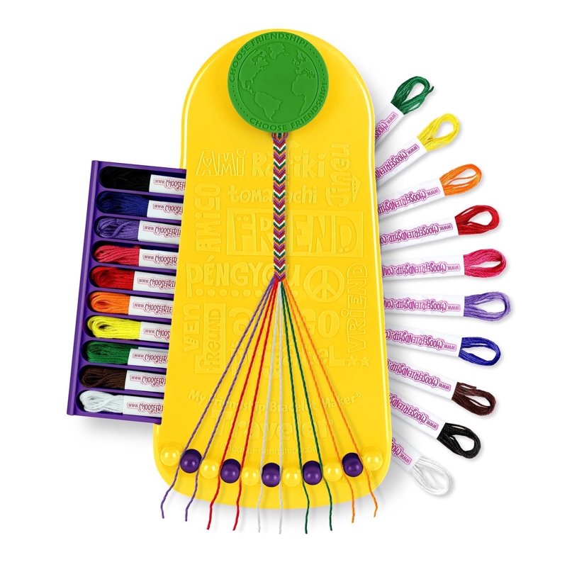 Friendship Bracelet Maker Kit - 20 Pre-Cut Cotton Threads for Custom Bracelets
