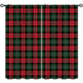 Holiday Christmas Window Curtains Set - Repeating Pattern Insulated Drapes for Living Room & Bedroom