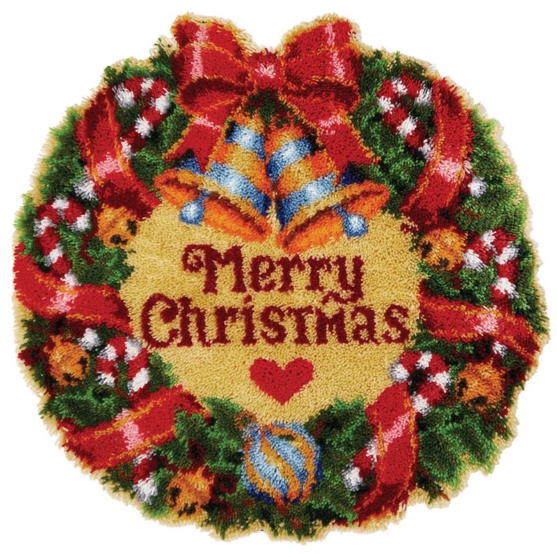 DIY Christmas Wreath Latch Hook Kit for Adults and Beginners