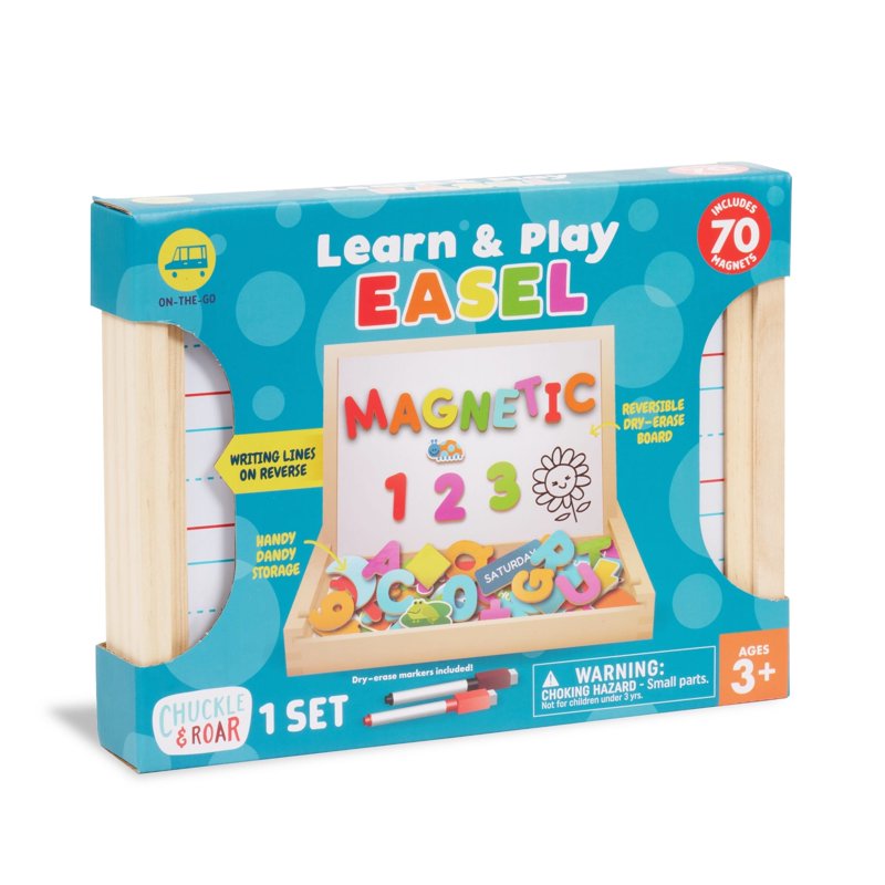 Children's Reversible Art & Learning Easel with Magnets - Ages 3+
