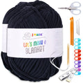 Chunky Yarn Kit for Knitting and Crocheting - Includes 437 yd Thick Yarn Balls, Circular Needles, Crochet Hooks, Measuring Tape, Scissors & Pins