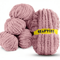 Chunky Chenille Yarn for Knitting & Crocheting - Soft & Plush 8 oz Skeins