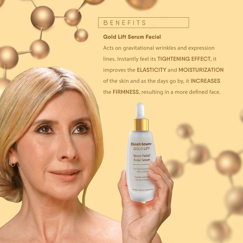 Anti-Aging Face Serum with Gold & Peptides for Firming & Hydration - 0.9 oz