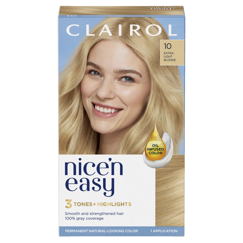 Permanent Hair Color Cream - Natural-Looking Blonde & Brown Shades, 1 Application