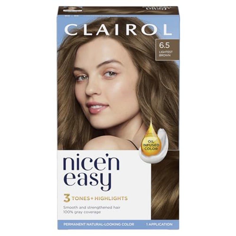 Permanent Hair Color Cream - Natural Luminous Shades, 6.5 Lightest Brown, Multiple Variants