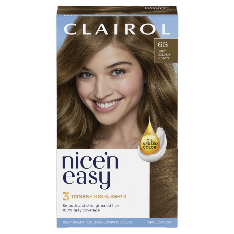 Permanent Hair Color Cream - Natural Light Golden Brown Shades - Long Lasting & Gray Coverage