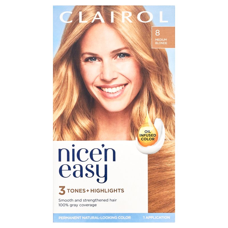 Permanent Hair Dye Cream - Natural-Looking Blonde & Brown Shades, 1 Application