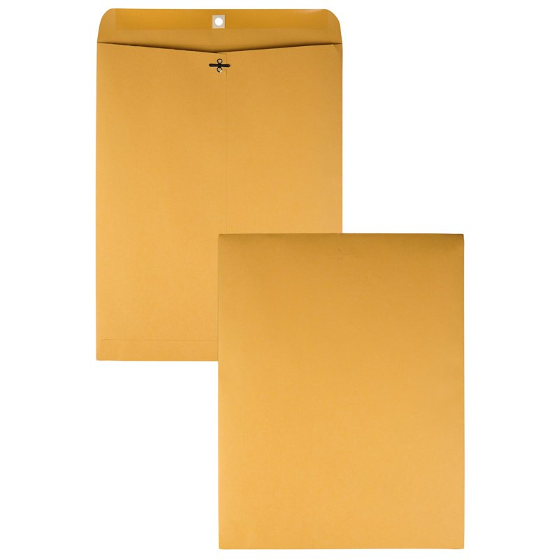 Brown Clasp Envelopes 12 x 15.5 Inches - Reinforced Gummed Flap, Box of 100