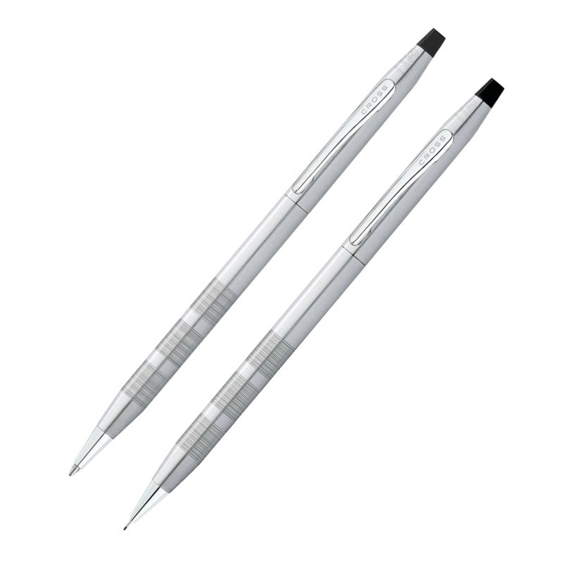 Cross Classic Century Refillable Pen and Pencil Set with Gift Box - Satin Chrome