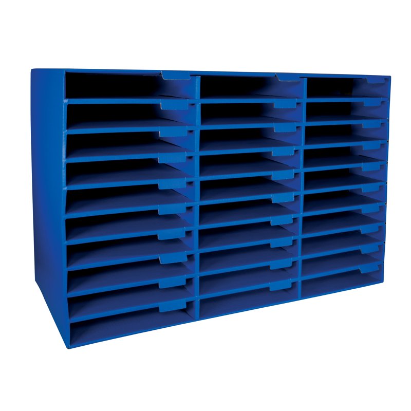 Classroom Keepers Blue 30-Slot Mailbox for Classroom or Office Organization