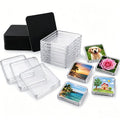 DIY Fridge Magnets Kit - Clear Acrylic Photo Magnet Making Set with Adhesive Backing