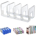 Clear Acrylic File Organizer with 4 Slots - Desk & Office Document Storage