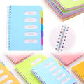 A5 Wide Ruled Spiral Notebook with Divider Tabs - 240 Pages, Hardcover, Blue