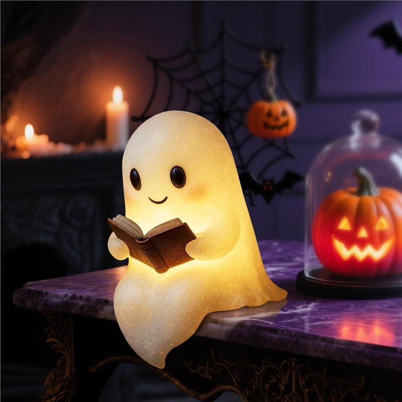 Halloween Ghost Night Light - Cute Indoor LED Figurine Lamp for Bedroom & Party Decor