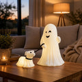 Halloween Ghost with Dog Night Light - Cute LED Desk Lamp for Indoor Outdoor Decor