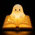 Halloween Ghost Night Light - Cute Ghost with Book Lamp for Home Decor