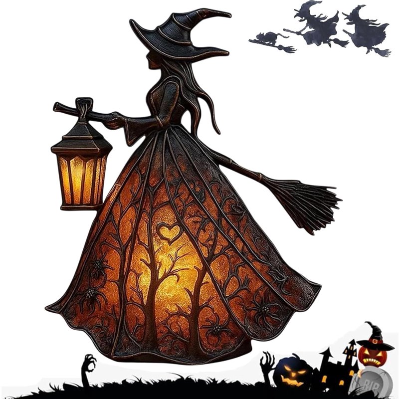 Halloween Witch Lamp - Spooky Decorative USB Table Lamp for Home & Party